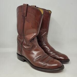 VTG Tony Lama Boots Mens 6C Brown Leather Roper Western Cowboy Ranch Rodeo 2008